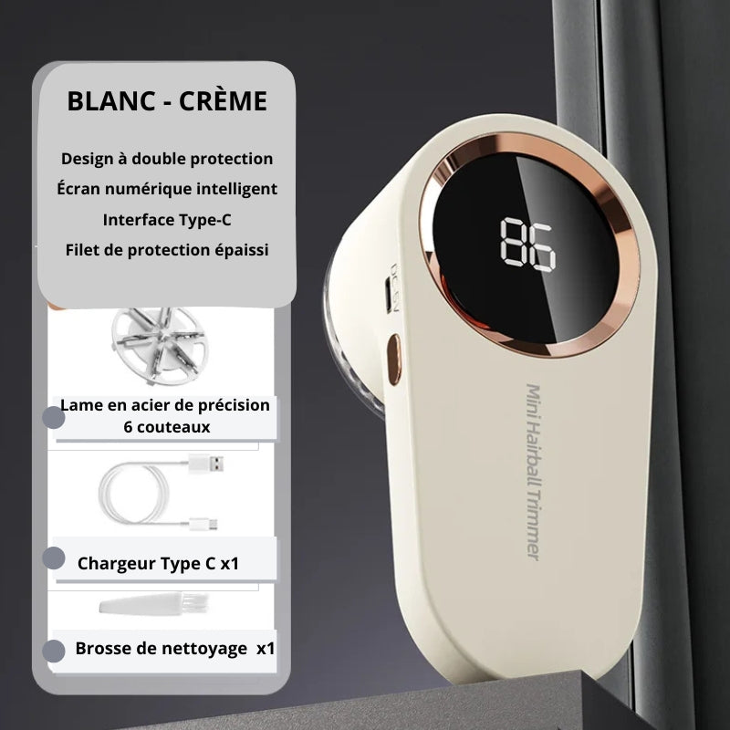 Épilateur de Vêtements Électrique Portable – Affichage LED, Rechargeable USB Type-C