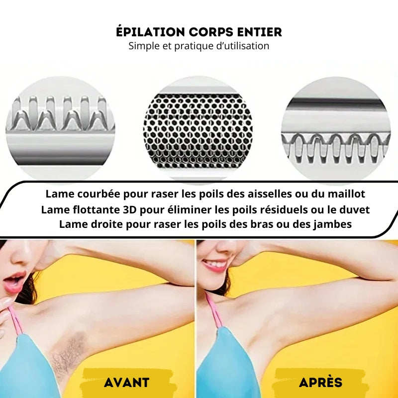 4-in-1 Multifunktions-Epiliererset für Damen | Augenbrauen, Nase, Gesicht, Beine & Bikinizone – USB wiederaufladbar