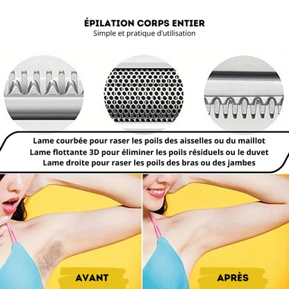4-in-1 Multifunktions-Epiliererset für Damen | Augenbrauen, Nase, Gesicht, Beine & Bikinizone – USB wiederaufladbar