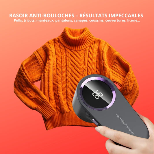 Épilateur de Vêtements Électrique Portable – Affichage LED, Rechargeable USB Type-C