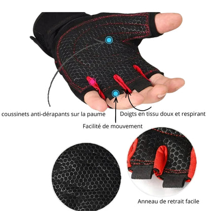 Gants de Sport Sans Doigts Multi-activités Pour Homme et Femme