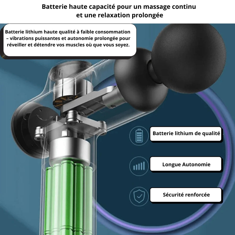 Pistolet de Massage Musculaire Portable – Relaxation Profonde Corps, Cou et Dos