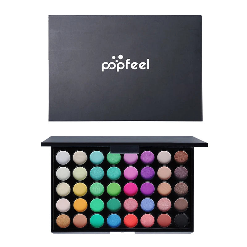 Palette Fards à Paupières 40 Couleurs – Tons Terre & Arc-en-Ciel, Mat & Shimmer