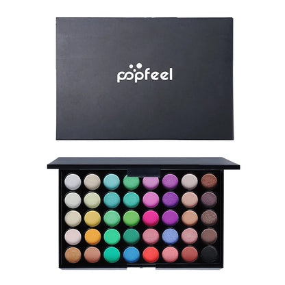 Palette Fards à Paupières 40 Couleurs – Tons Terre & Arc-en-Ciel, Mat & Shimmer