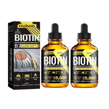 Huile Essentielle Croissance Capillaire Collagène & Vitamine B7 – Sérum Anti-Chute, Soin du Cuir Chevelu pour Femme & Homme