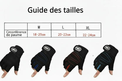 Gants de Sport Sans Doigts Multi-activités Pour Homme et Femme
