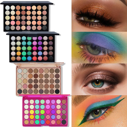 Palette Fards à Paupières 40 Couleurs – Tons Terre & Arc-en-Ciel, Mat & Shimmer