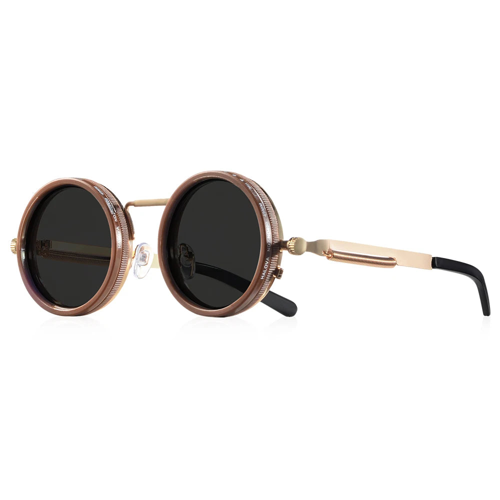 Lunettes de Soleil Rondes Polarisées – Réglage Luminosité ND9, UV400, Homme & Femme