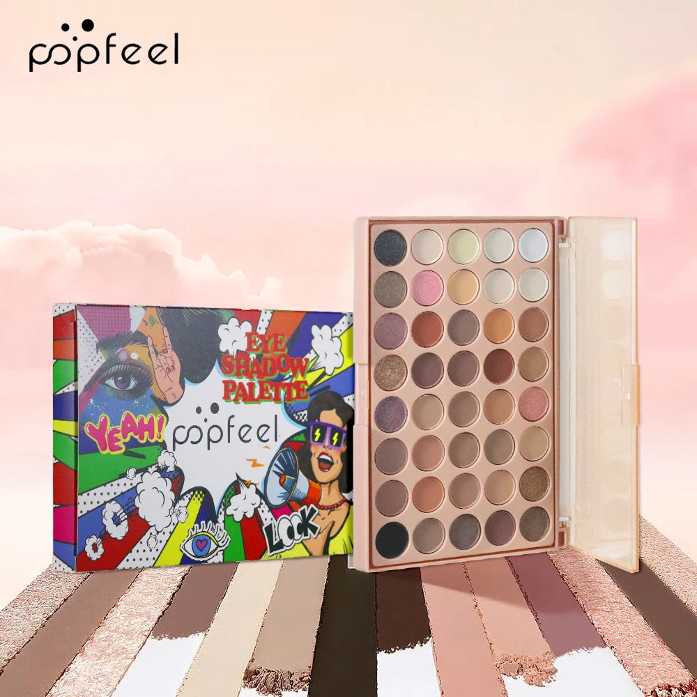 Palette Fards à Paupières 40 Couleurs – Tons Terre & Arc-en-Ciel, Mat & Shimmer