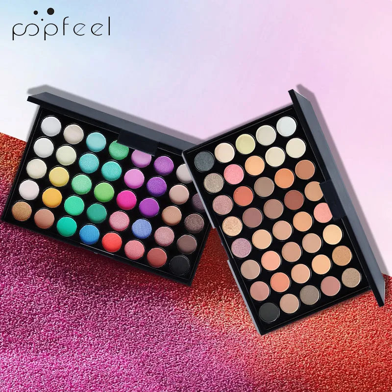 Palette Fards à Paupières 40 Couleurs – Tons Terre & Arc-en-Ciel, Mat & Shimmer