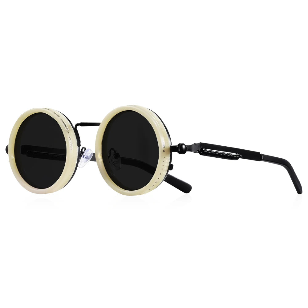 Lunettes de Soleil Rondes Polarisées – Réglage Luminosité ND9, UV400, Homme & Femme