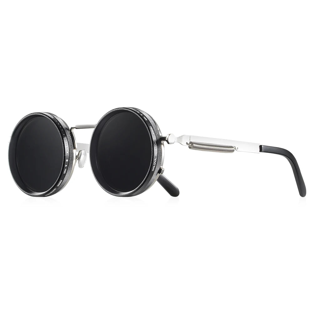 Lunettes de Soleil Rondes Polarisées – Réglage Luminosité ND9, UV400, Homme & Femme