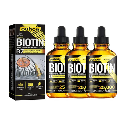 Huile Essentielle Croissance Capillaire Collagène & Vitamine B7 – Sérum Anti-Chute, Soin du Cuir Chevelu pour Femme & Homme