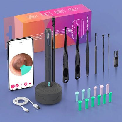 Nettoyeur d'Oreilles avec Caméra HD – Otoscope Endoscope Rechargeable USB-C