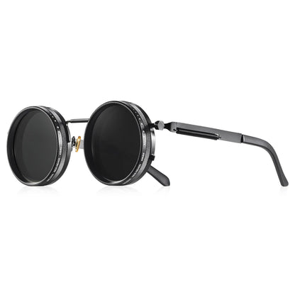 Lunettes de Soleil Rondes Polarisées – Réglage Luminosité ND9, UV400, Homme & Femme